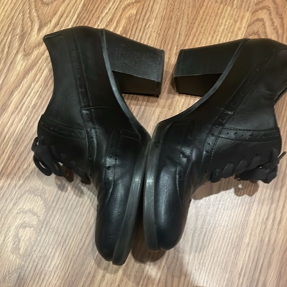 Black saddle shoes small boot heel 8.5 - Picture 2 of 4
